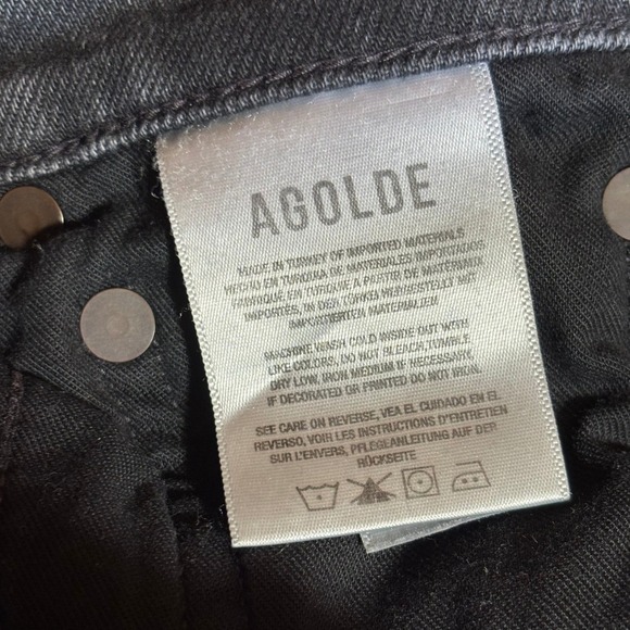 Agolde Ren Jeans Wide Leg Black Wash Denim High Rise Women's Size 27 - Picture 4 of 11